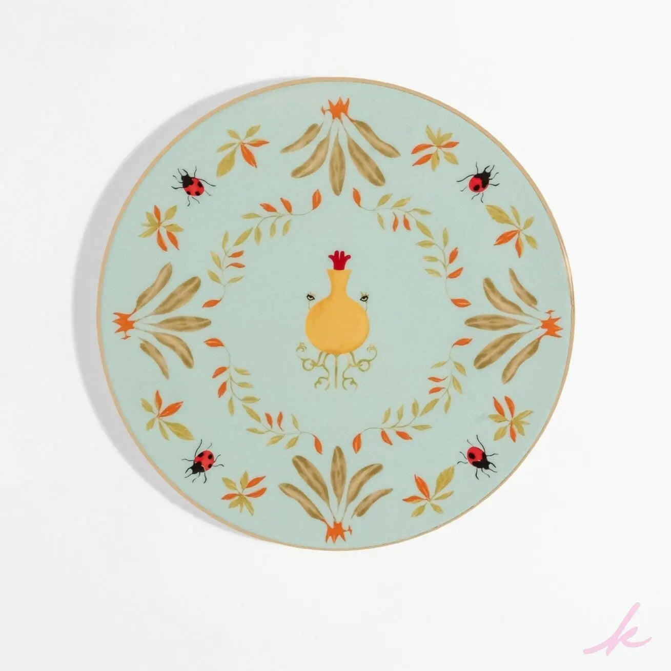 Whimsical Peek-a-Bloom dessert plate, showcasing vibrant flowers with playful eyes that celebrate every sweet moment with a touch of joy and elegance.